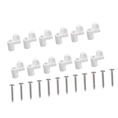 Imagem de XLWLLNJ Conjunto de 12 Presilhas para Tela de Janela com Parafusos, Proteção de Inverno, Reparo de Tela, Fácil de Instalar, Fixador para Moldura, Branco