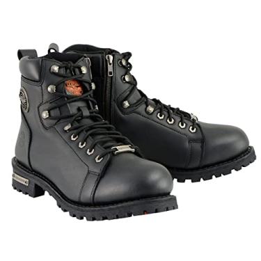 Imagem de Bota masculina de couro Milwaukee MBM100 preta com cadarço e zíper lateralMilwaukee Leather 8.5 preto MBM100-BLK-8.5