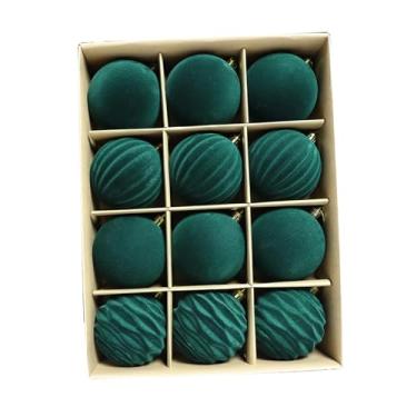Imagem de KiBcsLic 12 enfeites de Natal para árvore, bolas decorativas de Natal, bolas de Natal para jardim, guirlanda, parede e casamento, Verde