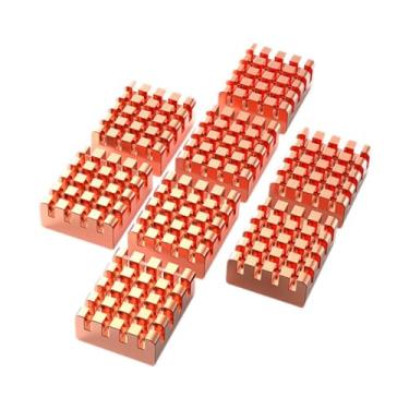 Imagem de MERIGLARE Kit de dissipador de calor de cobre com 8 peças, com fita condutora térmica, peças de reposição, cooler de CPU, dissipador de calor para chip de CPU
