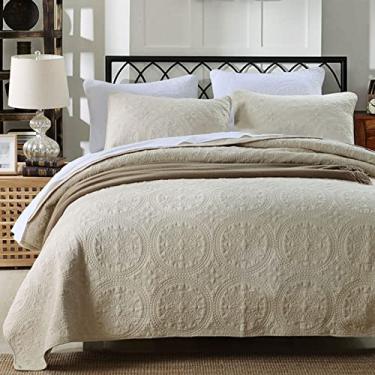 Imagem de SPXMQSS Conjuntos de edredom de tamanho completo, 3 peças de conjuntos de edredom queen tamanho queen suave saúde proteção ambiental longo algodão básico conjuntos de cama casal com 2 fronhas 50 * 70