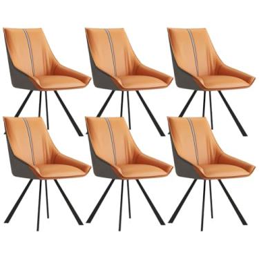 Imagem de SPXMQSS Cadeiras de mesa de jantar, cadeiras de jantar giratórias com apoios de braços e pernas de metal, cadeira estofada de sala de estar com encosto para sala de estar, recepção, restaurante