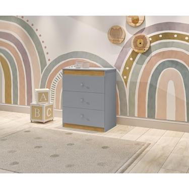 Imagem de Cômoda Catatau New 3 Gavetas - JM3 Moveis (Cinza/Nature)