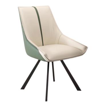 Imagem de SPXMQSS Cadeiras de mesa de jantar, cadeiras de jantar giratórias com apoios de braços e pernas de metal, cadeira estofada de sala de estar com encosto para sala de estar, recepção, restaurante, bege