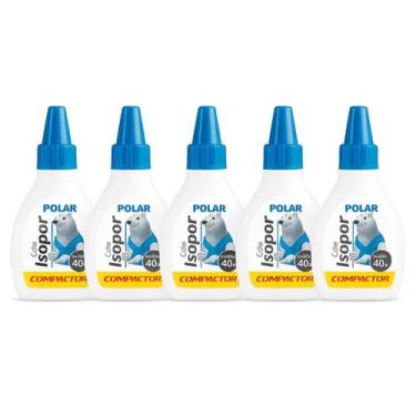 Imagem de Kit 5 Colas Polar Compactor Isopor 40g