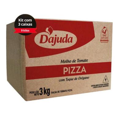 Imagem de 3Un Molho De Tomate Sabor Pizza DAjuda 3Kg Para Refogado Receitas Acom