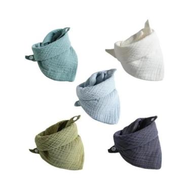 Imagem de Babadores Ajustáveis Em Triângulo Para Bebês Meninos, Toalha De Algodã