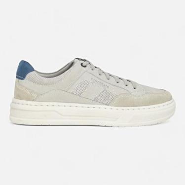 Imagem de Tenis Democrata Denim Wide Masculino Casual Couro, Off white, 37