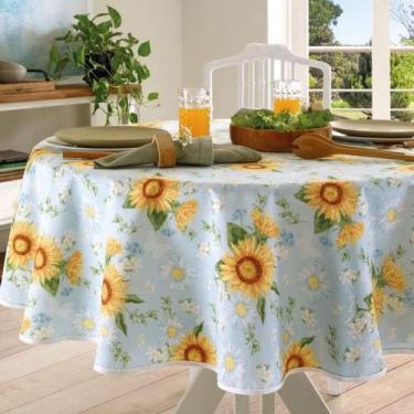 Imagem de Toalha Mesa Redonda 4 Lugares Dohler Impermeavel Ida Girassol