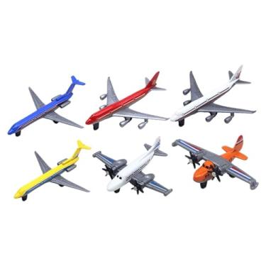 Imagem de EHJRE Conjunto de 6 Aviões de a Jato de Transporte em Liga Metálica, Escala 1:64, Modelos de Aviões em Metal Fundido.