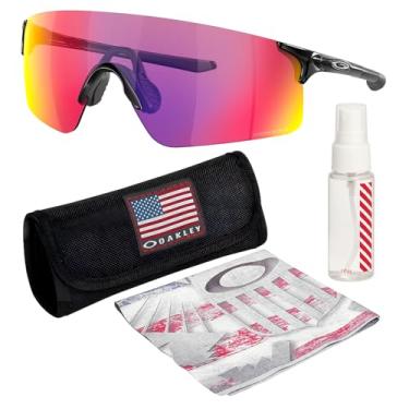 Imagem de OAKLEY Óculos de sol EVZERO BLADES OO9454 em forma de escudo com kit oficial de óculos, Armação preta polida | Prizm Road Lens