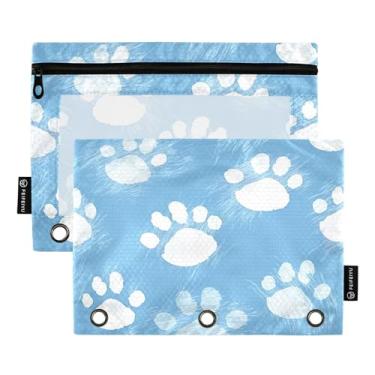 Imagem de Wassud Pacote com 2 pastas de fichário Blue Paw com 3 furos, pasta organizadora de arquivos para casa, escritório