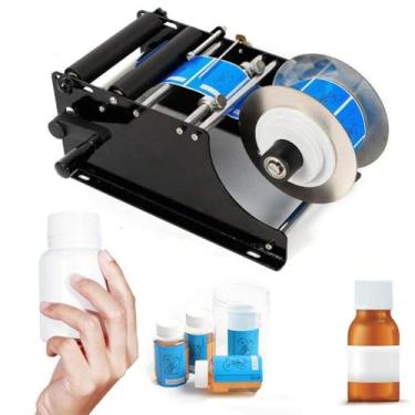 Imagem de DTEYSD Manual aplicador de etiquetas redondas 30 vezes/minuto, etiquetadora para latas, plástico, vidro