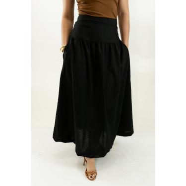 Imagem de Saia Feminina Linho Longa Premium Elastano Anticorpus-Feminino