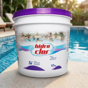 Imagem de CLORO ORGÂNICO PREMIUM 56% HIDROCLOR 10Kg para Piscina, Desinfetante Concentrado, 56% Ativo, Dicloro Estabilizado, Tratamento de Água