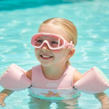 Imagem de Kit Infantil Boia e Colete SalvaVidas Óculos Natação Criança Piscina e