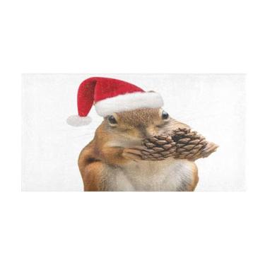 Imagem de Burbuja Tapete de corredor fofo esquilo de pelúcia antiderrapante tapete de borracha para corredor, quarto, sala de estar, decoração de entrada, lavável na máquina, 51 x 99 cm