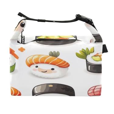 Imagem de STAYTOP Lancheira fofa de sushi com fivela de alça, lancheira isolada para meninos e meninas, lancheira térmica para trabalho escolar