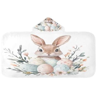 Imagem de Burbuja Toalha de banho com capuz de casa de cogumelo de desenho animado para crianças, toalha de praia de pelúcia absorvente macia para meninas e meninos 3-10 anos, 61 x 127 cm