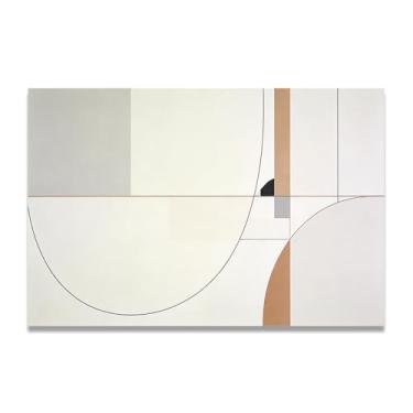 Imagem de Cores simplificadas Arte em tela minimalista: Serenidade tons neutros grande área em branco para decoração de espaço calmo 60 x 90 cm sem moldura