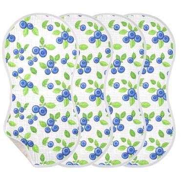 Imagem de STAYTOP 4 PÇS Panos de Arroto de Mirtilos Frescos para Bebês Meninos Meninas e Toalha de Recém-Nascido, Pano Grande Absorvente para Arrotar