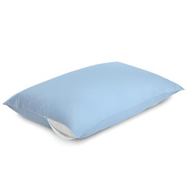 Imagem de Capa de Travesseiro Azul com Zíper, Anti-Ácaro, Proteção Total, 69x49cm