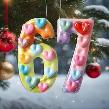 Imagem de Enfeites de Natal Dia dos Namorados 67 Meme para pendurar, enfeites de árvore de Natal feitos à mão, decoração de carro e casa - Presente de Natal, decoração de artesanato em acrílico, ideias de troca