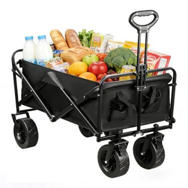 Imagem de Carrinho de Feira Dobrável Multiuso - 175kg de Carga, 6.45kg Leve, Rodas 17cm, Dimensões 82.5x59x56.5cm - Perfeito como Carrinho de Praia, Feira, Carga, Ferramentas, Mão e Pet