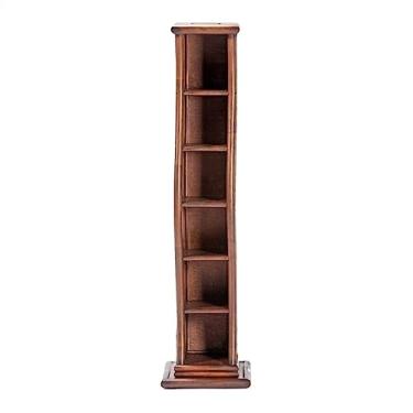 Imagem de Suporte para armazenamento de CDs Rack de armazenamento registro cd, suporte exibição piso criativo, rack tecido artesanal 6 camadas para escritório em casa