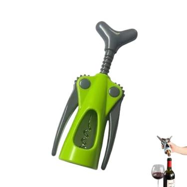 Imagem de PLAYTHROUGH Saca-rolhas de asa, abridor de garrafa de vinho ergonômico, saca-rolhas de aço inoxidável para casa, bar (verde)