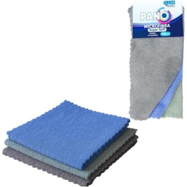 Imagem de Kit 3 Panos de Microfibra Super Soft | Pano Multiuso Ultra Macio para Limpeza, Secagem e Polimento, Ultra Absorvente, Reutilizável