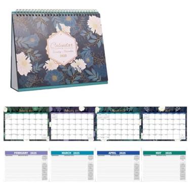 Imagem de CWPJUNDGP Calendário de mesa 2025, cartão perfurado, calendário, plano de aprendizagem, calendário de ornamento de mesa