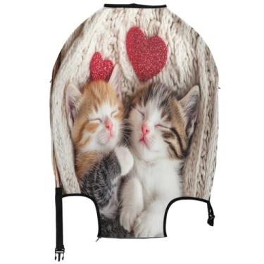 Imagem de Joisal Capa protetora de bagagem floral para proteção de viagem, gatinhos fofos, gatos, amor, itens essenciais de viagem para mulheres, Cute Kittens Cat Love, S 18-20 in, Capa de mala