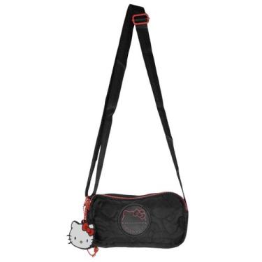 Imagem de Bolsa Hello Kitty Semax Pequena Nylon Chaveiro HK26020, Preto