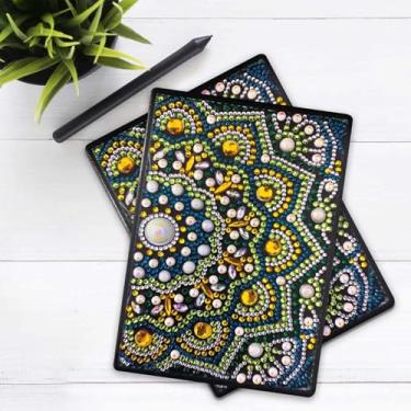Imagem de 1 kit de caderno de arte de diamante para adultos, diário de pintura de diamantes A5 e suprimentos de caderno de esboços DIY, presente de arte de pedra 5D para iniciantes amantes de artesanato