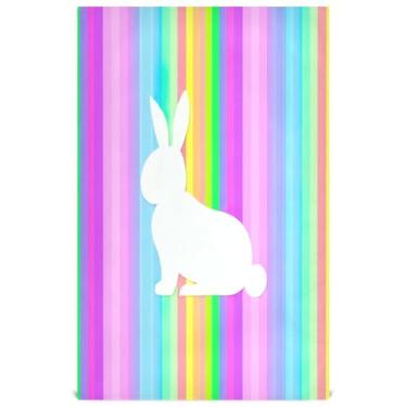 Imagem de Joisal Toalhas de mão de chá fofas arco-íris coelho branco coelho animal toalhas de prato decorativas para cozinha para lavar louças, reutilizáveis, absorventes 45 x 71 cm, 4 pacotes