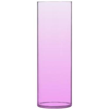 Imagem de Magnólia Lavanda Magenta Gradiente Cilindro Vaso de Flores Decorativo Vasos Altos para Flores Decorações de Outono Personalizadas para Casa, 30 cm x 9,9 cm
