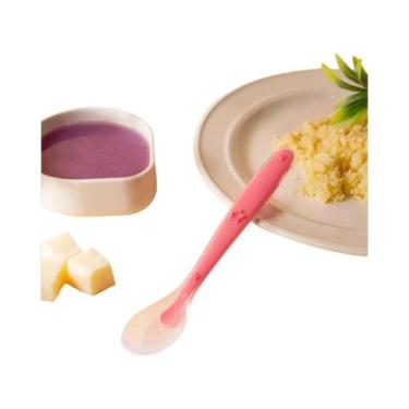 Imagem de Conjunto De Colheres De Silicone Para Bebês Em 9 Cores Com Padrão De E