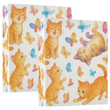 Imagem de Fichários personalizados de borboletas coloridas de 3 cm com 3 anéis para guardar 200 folhas, pastas de caderno, 31,5 x 27 x 6 cm, 1 pacote