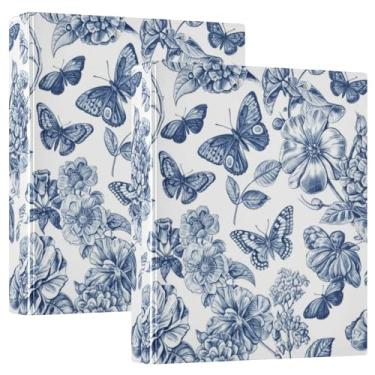 Imagem de Fichários personalizados botânicos florescendo borboleta floral 3,8 cm, 3 anéis, comporta 200 folhas, pastas, caderno, organizador de anéis redondos, 31,5 x 27 x 6 cm, pacote com 2