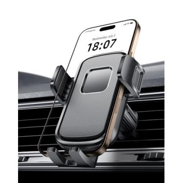 Imagem de Delobon Suportes de telefone para o seu carro, suporte de telefone de carro [liberação com um botão] Suporte de celular de ventilação ajustável de 360° para iPhone 17 Pro Max 16 15 Samsung S25 S24