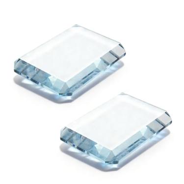 Imagem de 2 pacotes de peso de papel retangular, suporte de papel de vidro transparente, bloco decorativo transparente para mesa de escritório, decoração de prateleira de livros, projetos de artesanato