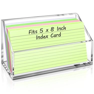 Imagem de Porta-cartão de índice de 12 x 20 cm, organizador de cartão de índice de acrílico transparente 12 x 20 cm - 1 pacote (sem cartão)