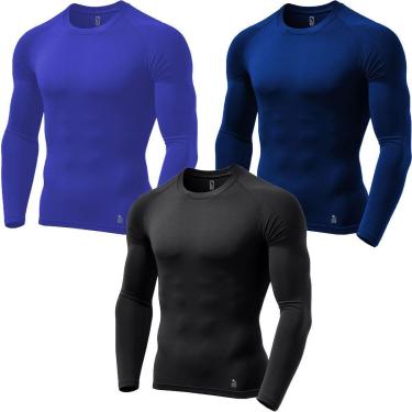 Imagem de Kit C/ 3 Camisas de Compressão Térmica Stigli Pro Proteção FPU 50+ Manga Longa-Masculino
