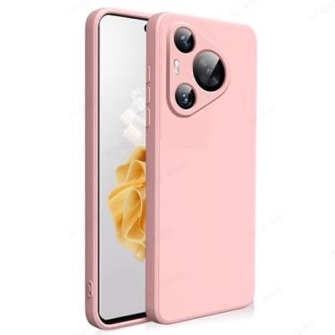 Imagem de LTLMYDAM Capa à prova de choque para Huawei Pura 80 Ultra/80 Pro/80Pro+/80, capa de proteção de câmera de silicone líquido, minimalista, fosca, macia, fina, rosa, 80 Pro+
