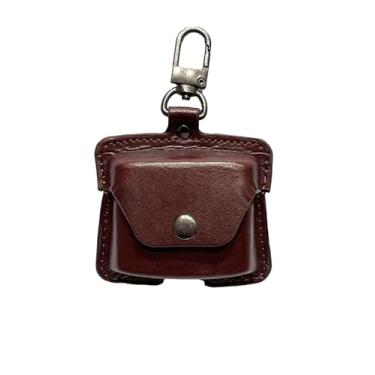 Imagem de Capa para fone de ouvido Moondrop Space Travel 2, capa protetora de couro FJIASTB à prova de choque para fones de ouvido Moondrop (marrom escuro)