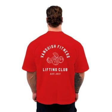 Imagem de Camiseta Oversized Masculina Streetwear Maromba Vanquish, Vermelho, XG