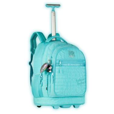 Imagem de Mochila Rebecca Bonbon De Rodinhas Juvenil Escolar Bordo, Azul