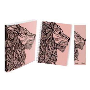 Imagem de Kit Leão Rosa - Planner + Bíblia Brochura NVI + Marca Página - BOOK7