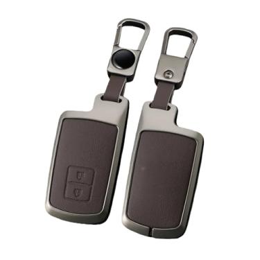 Imagem de Capa protetora para chave de carro em liga de zinco compatível com Toyota Auris Camry RAV4 Avalon Yaris Verso 2012 2013 2014 2015 2016 2017 2018(S-brown chain)